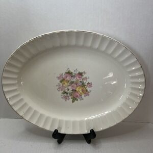 VINTAGE 13.5x10"  Oval Platter THE EDWIN M. KNOWLES CHINA CO. Made In The USA